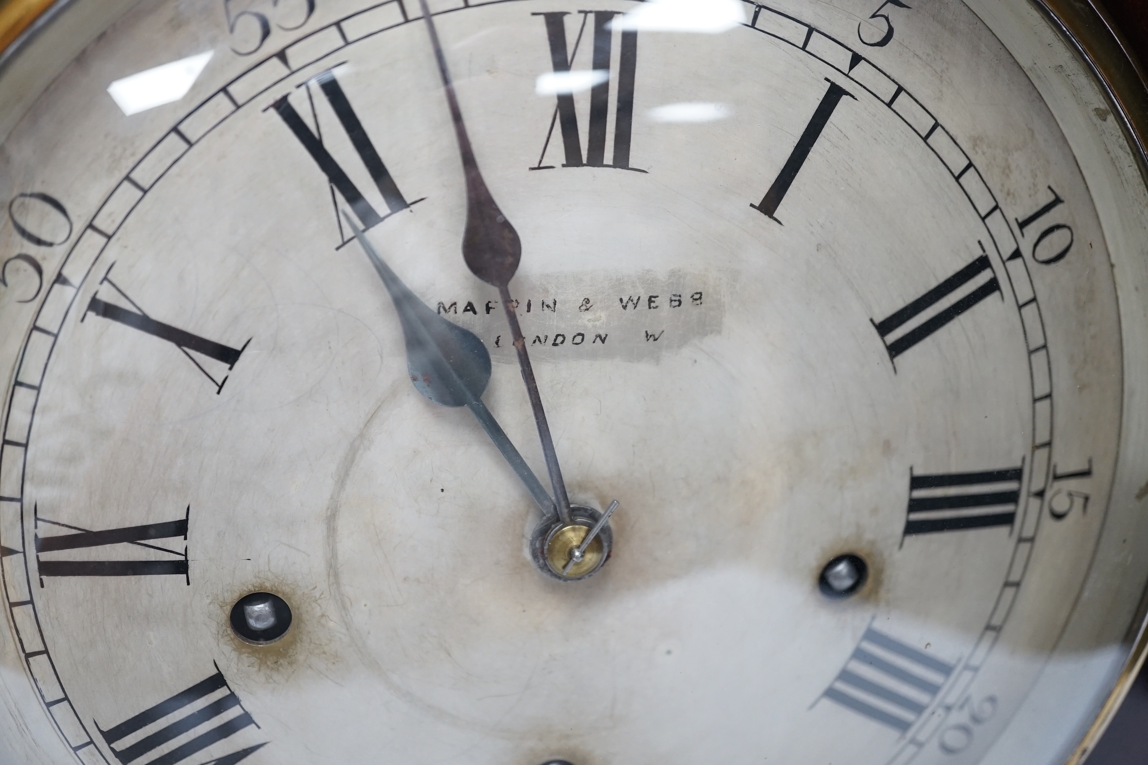 An early 20th century Mappin and Webb mahogany bracket clock, 40cm high